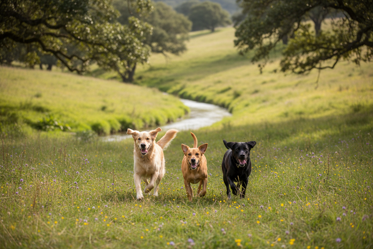 Hunde in natürlicher Umgebung